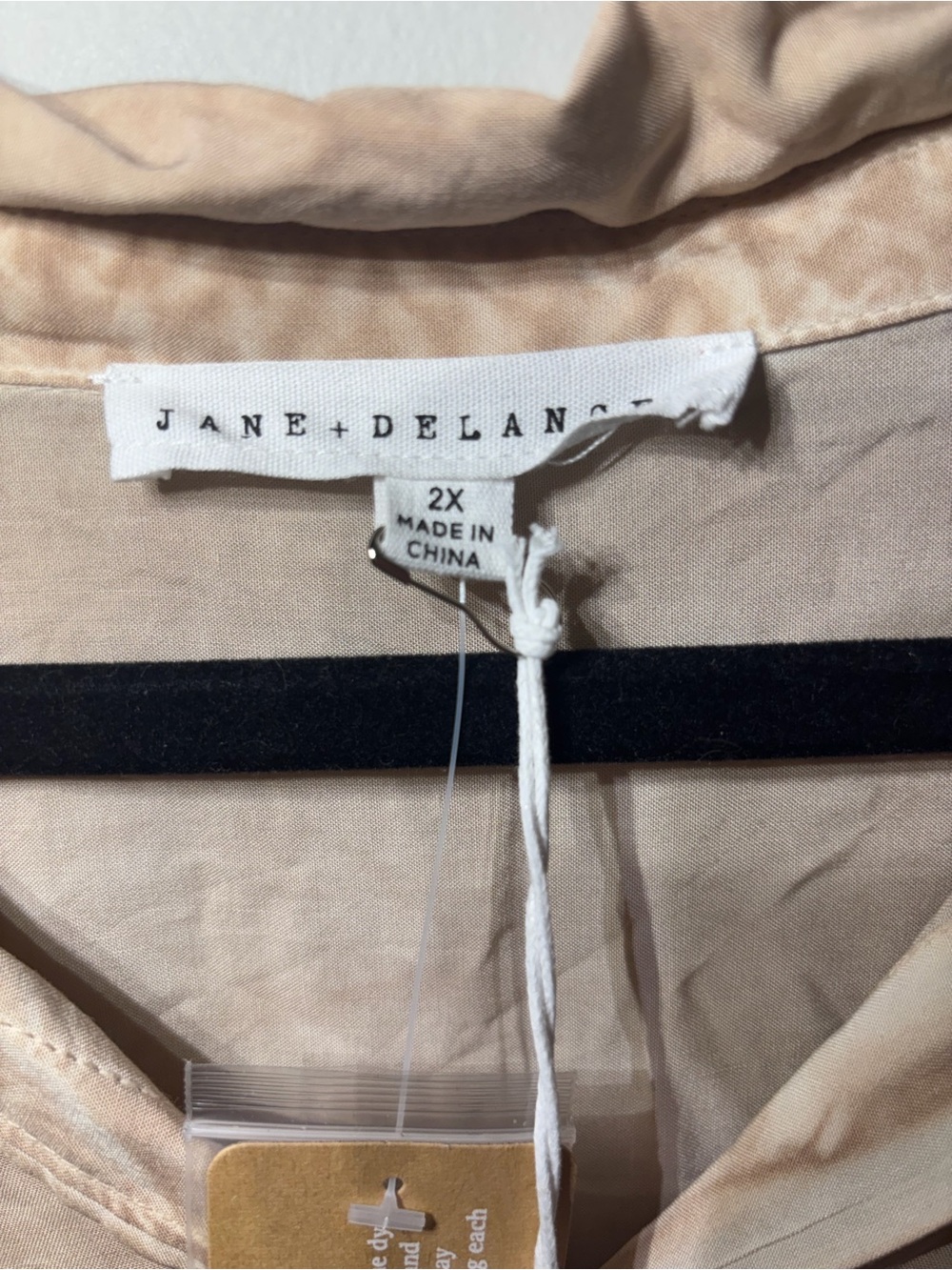 Jane + Delancey Tan Garment Dye Button Down Shirt Size 2X - Picture 2 of 7